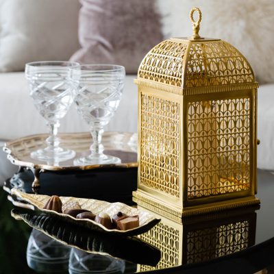 A detail shot of an Arabic style lantern for a Ramadan interior shoot