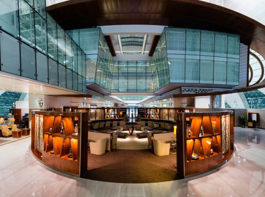 Interior Photograph of Emirates Business Class Lounge, Dubai Airport terminal 3